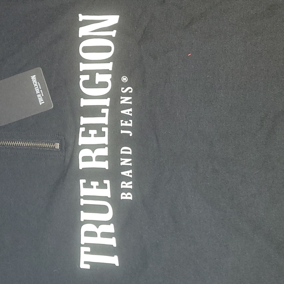 New Authentic True Religion short sleeved 3/4 zip polo styled pullover size XL - Picture 2 of 7